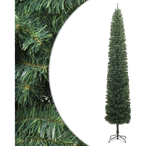 vidaXL Ozka novoletna jelka s stojalom 300 cm PVC Cene