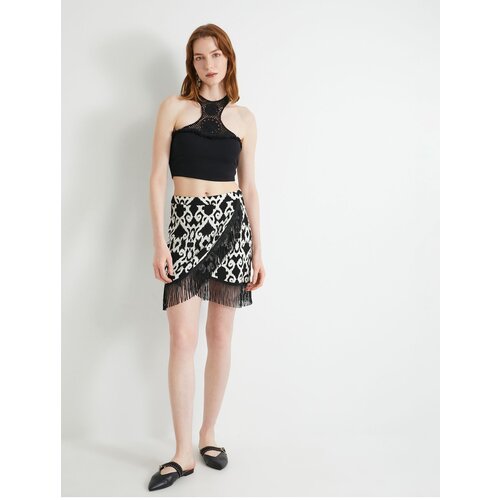  Mini Skirt Normal Waist Tassel Detailed Viscose Cene