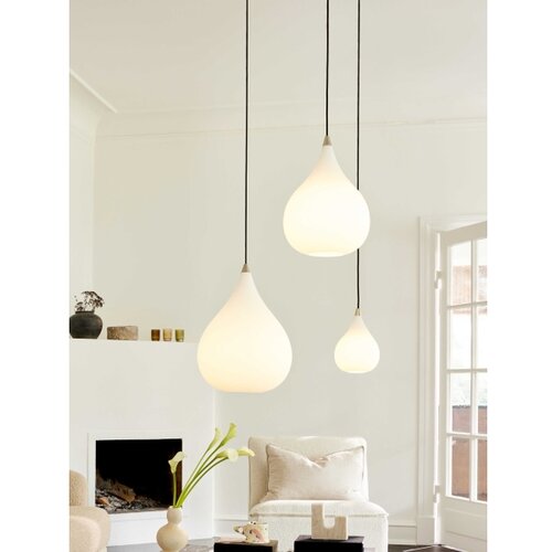 Halo Design 407931 - Visilica na sajli DROPS 1xE27/40W/230V, prečnik 30 cm, bela/mat hrom Slike