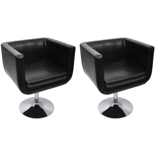  Barski stol 2 kosa umetno usnje črne barve