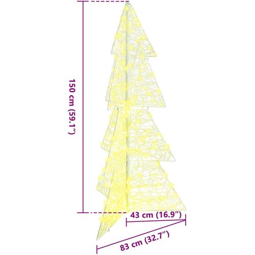 VidaXL Božićno drvce s 160 LED svjetlima Topla bijela 150 cm Akril Slike