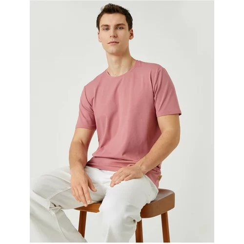 Koton Basic T-Shirt Label Detailed Short Sleeve Crew Neck Cotton