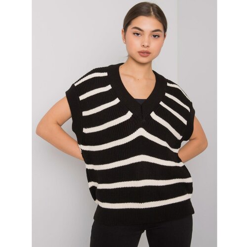 Fashion Hunters Ladies' black and cream striped vest Slike