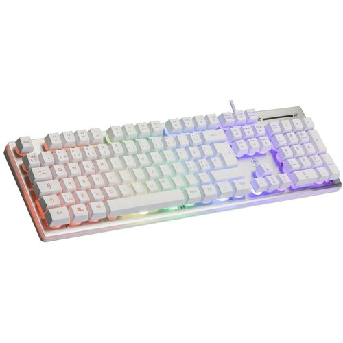 DELTACO GAMING Tipkovnica, 105 tipki, UK raspored, membranski prekidači, BIJELA/RGB Slike