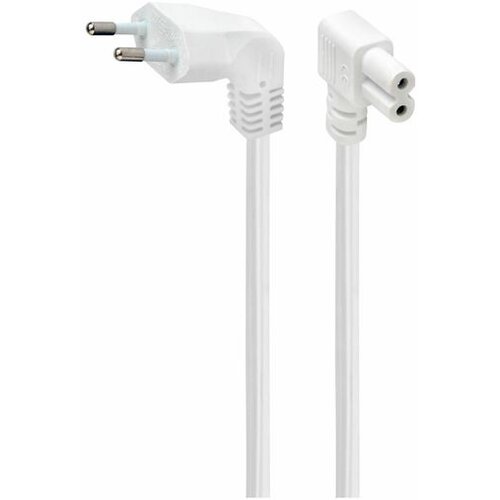 Gembird Napajalni kabel 220V 2,5m C7 BIPOLAR kotni bel PC-184L-VDE-2.5M-W Slike