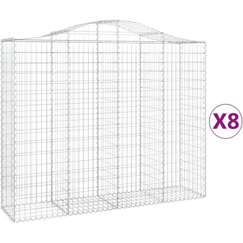  Lučne gabionske košare 8 kom 200x50x160/180cm pocinčano željezo Cijene