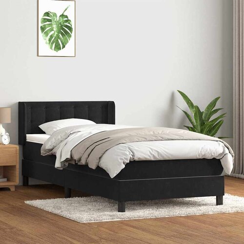vidaXL Box spring krevet s madracem crni 90x210 cm bar&scaron;unasti Cijene