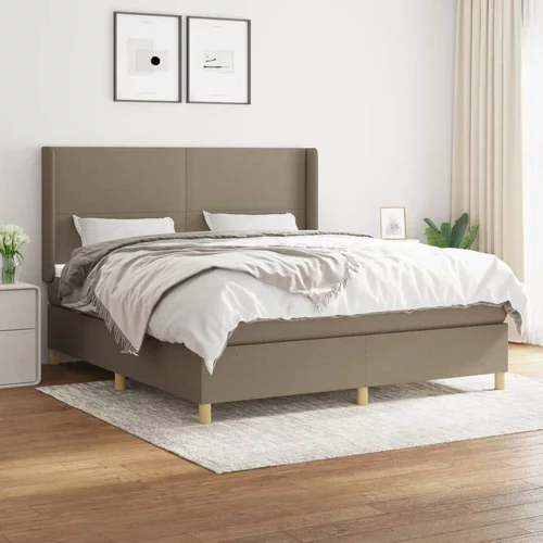  Box spring postelja z vzmetnico taupe 180x200 cm blago, (20791929)