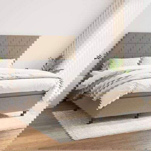  Box spring postelja z vzmetnico taupe 140x200 cm blago, (20894080) Slike