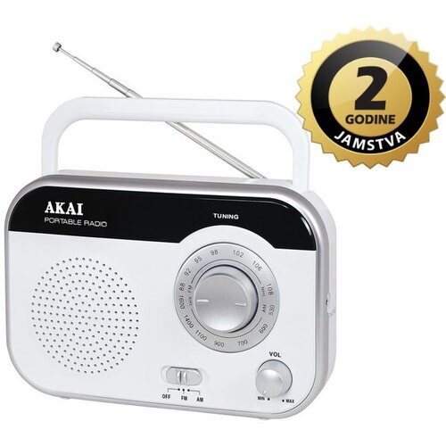 Akai radio FM, AM, analogni, AC, R14 baterije, bijeli PR003A-410 Cijene