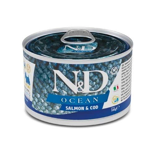N&amp;amp;d Ocean Dog Adult Mini losos in trska 140 g konzerva Slike