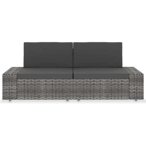 Maison Chic Sekcijski kavč - Sofa - Kanape dvosed poli ratan siv, (21726891) Cene