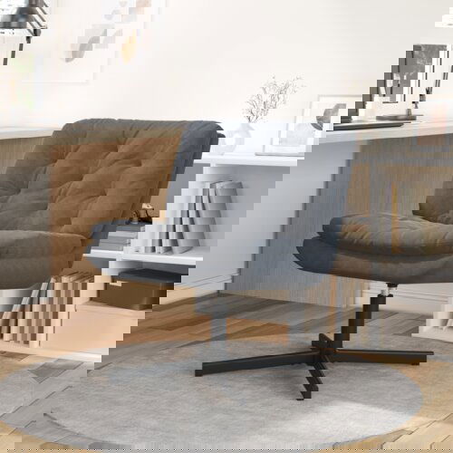vidaXL Vrtilna sproščujoča stol Temno siva 63 x 75 x 76 cm Žamet Cene