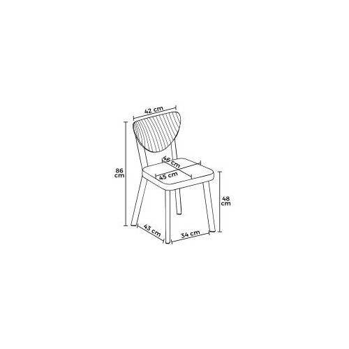 Hanah home set stolica (6 komada) arfe anthracite white Slike