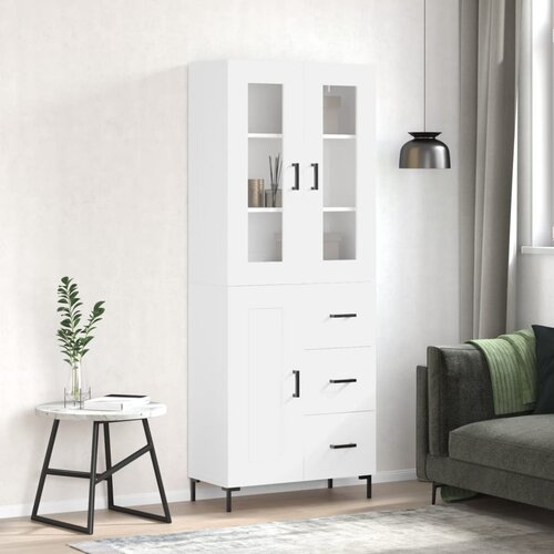  The Living Store Visoka omara bela 69,5x34x180 cm inženirski les - Visoka Omarica, (21442146) Slike