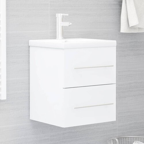 vidaXL Omarica za umivalnik bela 41x38,5x48 cm iverna plošča Cene