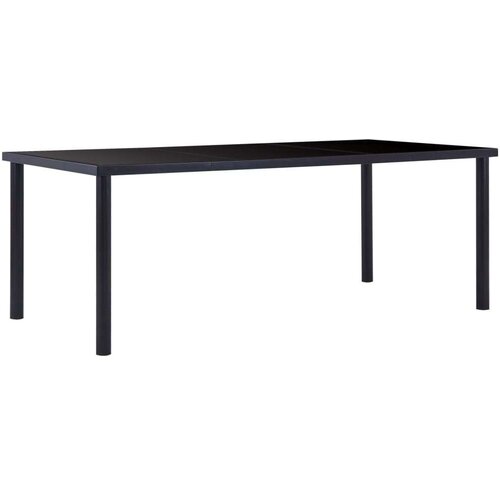 Blagovaonski stol crni 200 x 100 x 75 cm od kaljenog stakla Cijene