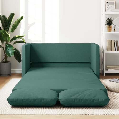 VidaXL Podni kauč na razvlačenje tamnozeleni 112x174x55 cm od tkanine Slike