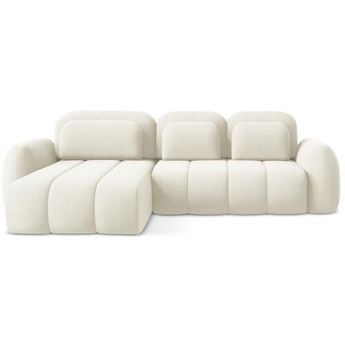 Makamii Bež sklopiva/s prostorom za odlaganje kutna garnitura od bouclé tkanine (s lijevim kutom/s ležaljkom) Pele – Cijene