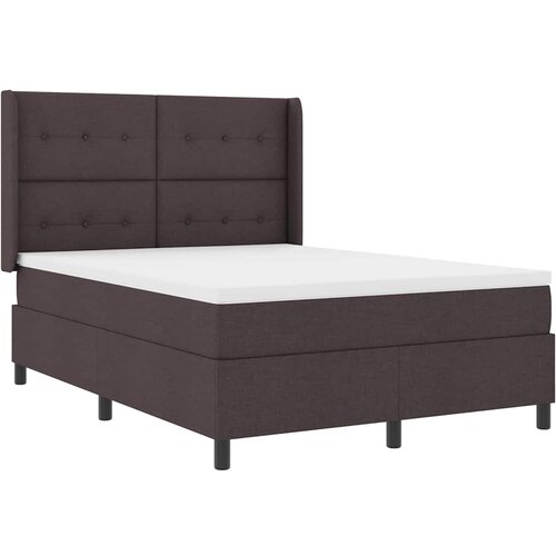  LED Box Spring Krevet Tamno smeđa 140 x 190 cm tkanina Slike