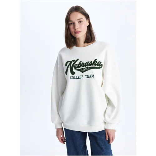 LC Waikiki Crew Neck Printed Long Sleeve Oversize Women's Sweatshirt