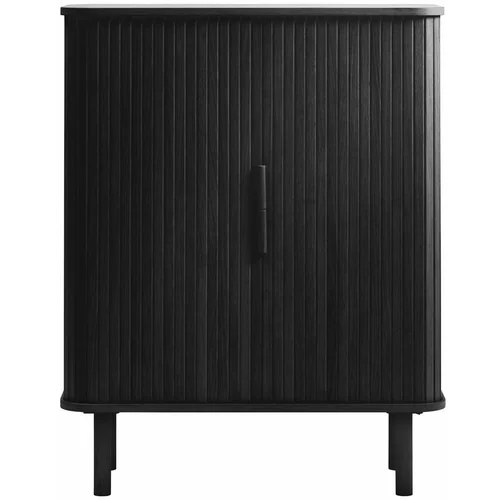 Unique Furniture Crni ormarić u dekoru hrasta s kliznim vratima 113x90 cm Cavo –
