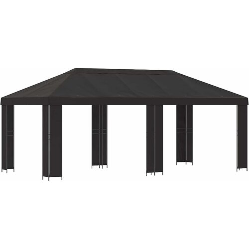 vidaXL Vrtna paviljon 6 x 3 m Antracit Poliester in jeklo 190, (5000218908) Cene
