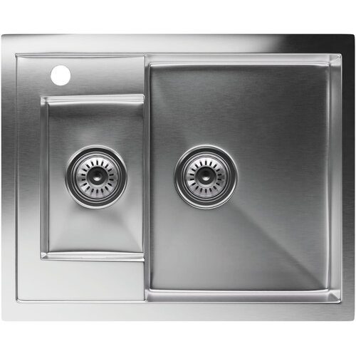 Klarstein TitanSteel, sudoper 1.5, s glavnim i bočnim sudoperom, 61 x 50 cm (Dx&amp;Scaron;), nehrđajući čelik, povr&amp;scaron;ina otporna na ogrebotine, otporna na toplinu Slike