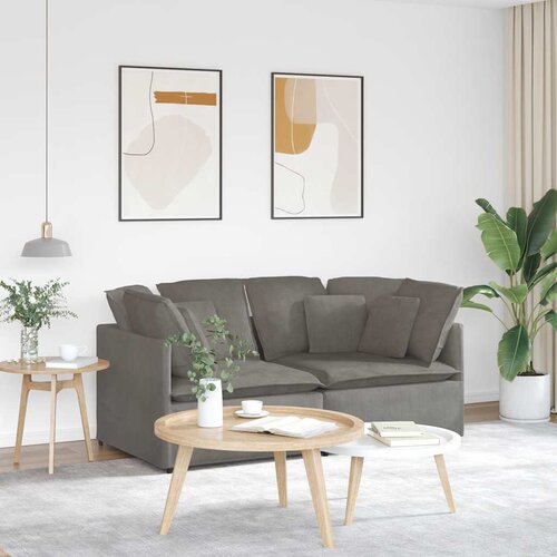  Modularna sofa s jastucima, korduro tkanina, svijetlo siva Cene