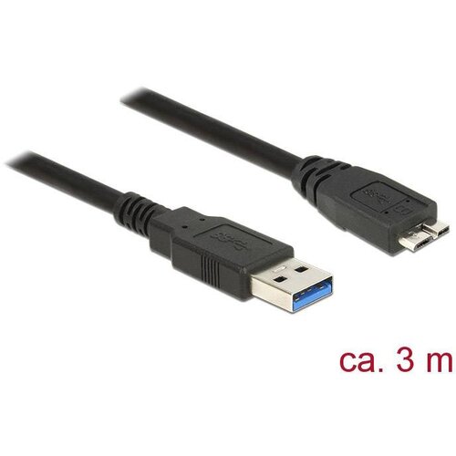 Delock USB kabel USB 3.2 gen. 1 (USB 3.0) USB-A vtič\, USB-mikro-B 3.0 vtič 3.00 m črna pozlačeni konektorji 85075, (20416227) Cene