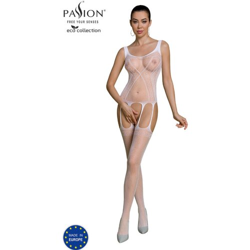 Passion eco bodystocking kolekcija eco BS007 white blanco ena velikost, (21404597) Cene