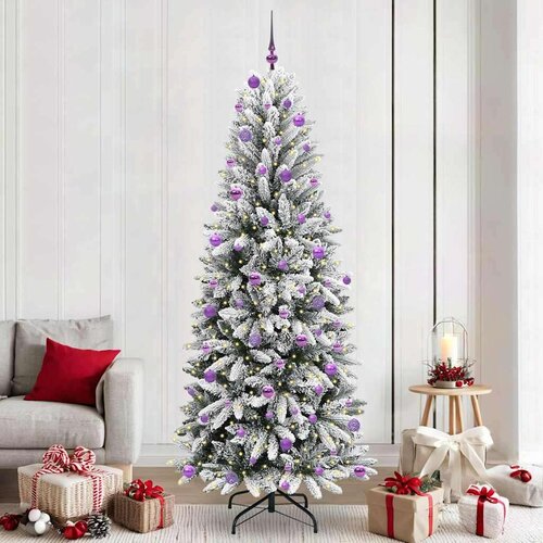 vidaXL Umjetno božićno drvce s stalakom Bijelo 93 x 93 x 240 cm Cijene