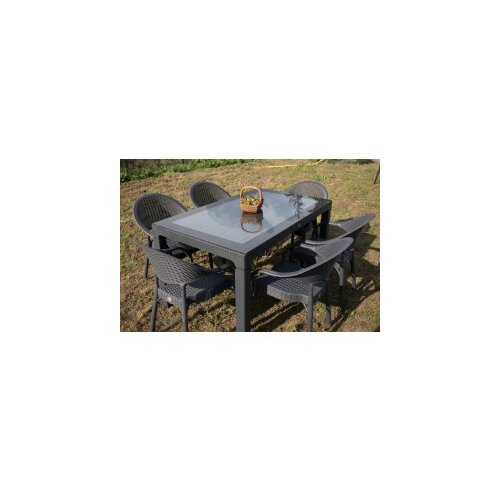 Bastenski set bambu 6 stolice i sto 150x90 sa staklom antracit Cene