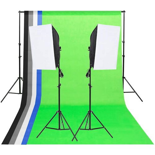 vidaXL komplet za studijsko osvetlitev z ozadji in softboxi Cene