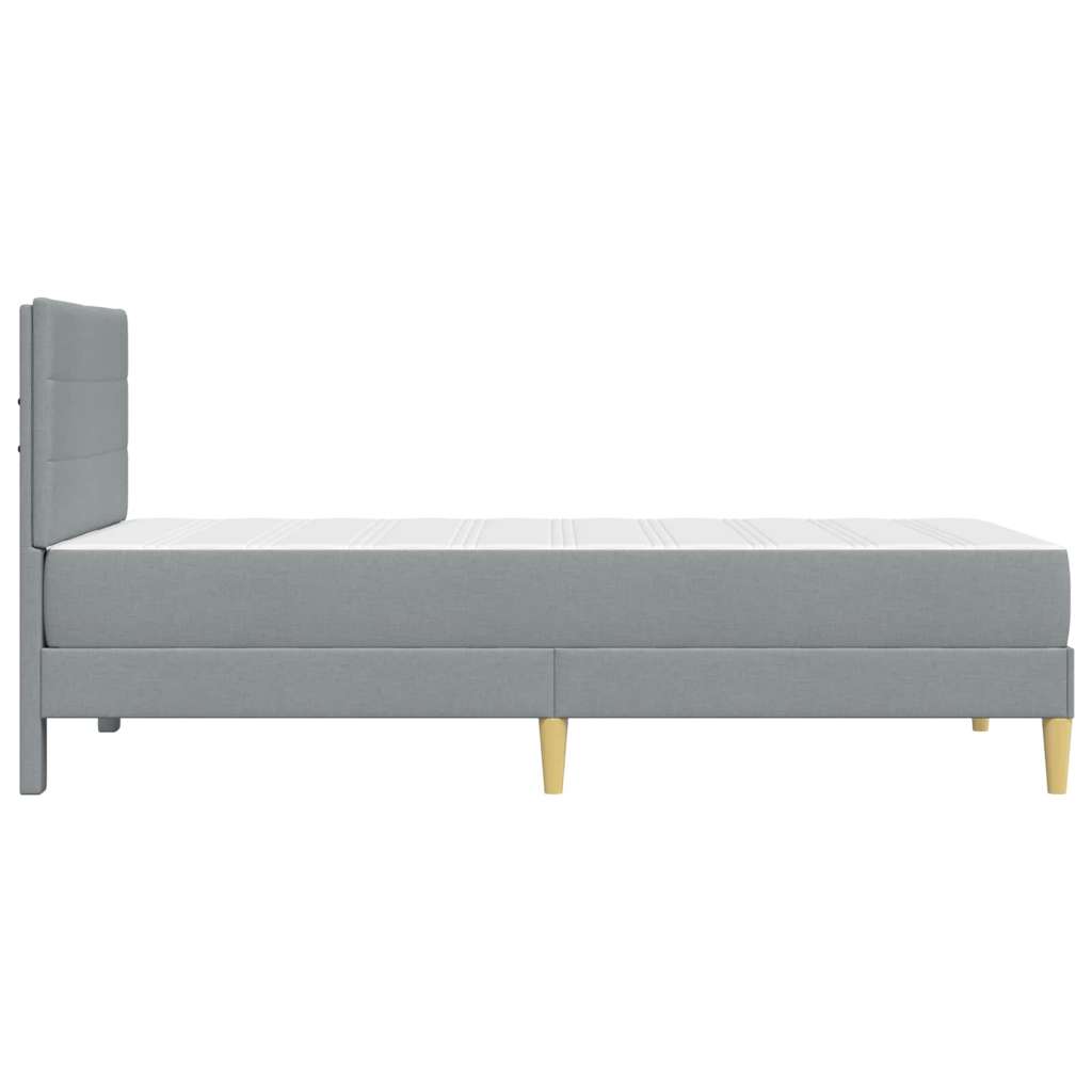  Okvir za krevet Svijetlo siva 90 x 190 cm Poliester - Svjetlosiva 90 x 190 cm Slike