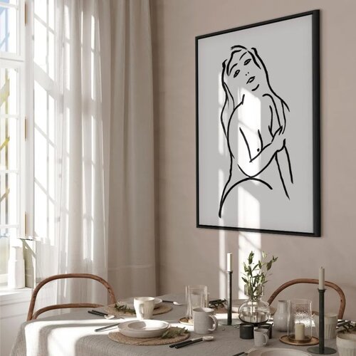  Slika - Passionate Touch (1 Part) Vertical 80x120 U crnom drvenom okviru Slike