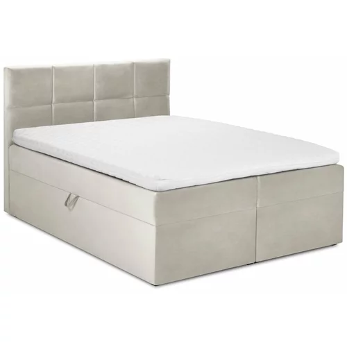Mazzini Beds bež bračni krevet od baršuna Mazzini Kreveti Mimicry, 180 x 200 cm