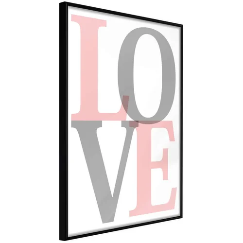  Poster - Grey-Pink Love 20x30