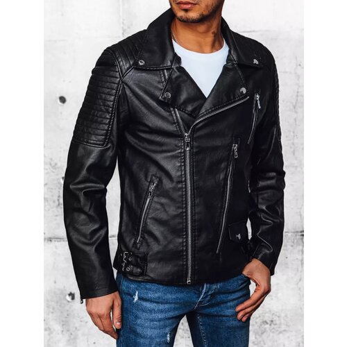 DStreet Men&amp;#039;s Black Leather Jacket Slike