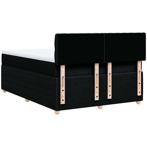 VidaXL Krevet s oprugama i madracem crni 160x200 cm od tkanine Slike