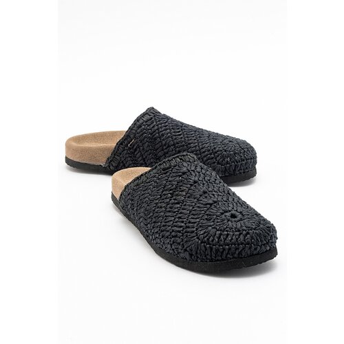 LuviShoes LOOP Black Knitted Women's Slippers Slike