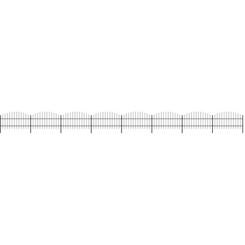 vidaXL vrtna ograja s koničastimi vrhovi jeklo (0,75-1)x13,6 m črna Cene