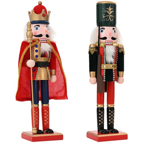  Božićni nutcracker TURKU 2 kom. Crvena i Crna 38 cm Slike