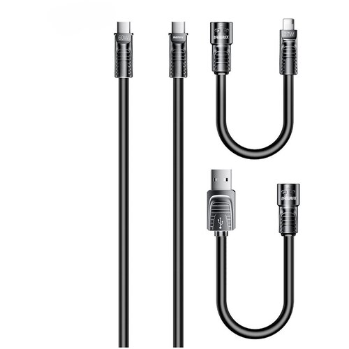  data kabl remax RCC-168 lyncharge series 60w 4-in-1 zinc alloy crni Cene