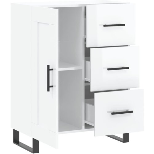  Komoda sjajna bijela 69,5x34x90 cm od konstruiranog drva Slike