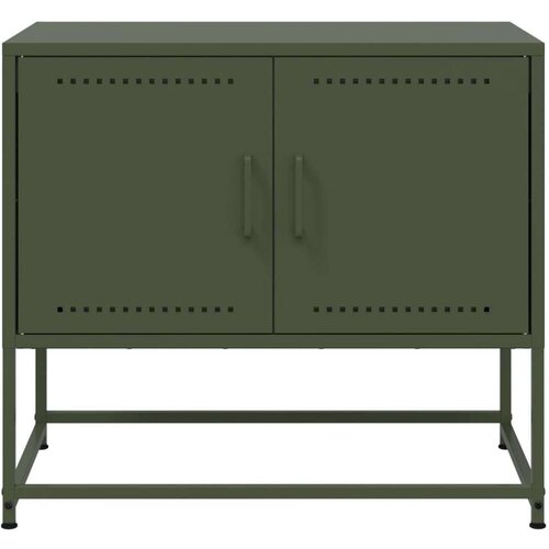 VidaXL TV omarica olivno zelena 68,5x39x60,5 cm jeklo Slike