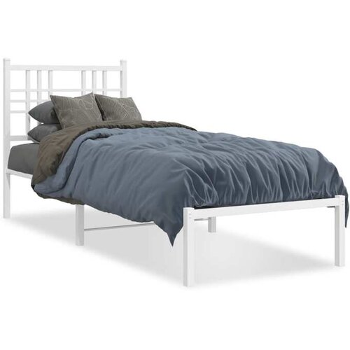 vidaXL Metalni okvir za krevet s uzglavljem bijeli 80x200 cm Cene