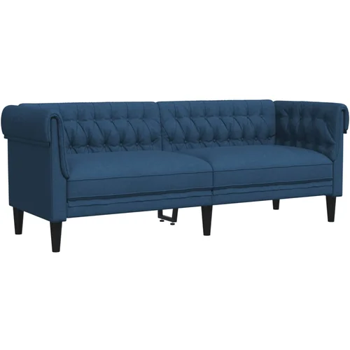 MAISON CHIC kavč - Sofa - Kanape trosed Chesterfield modra tkanina, (21726439)