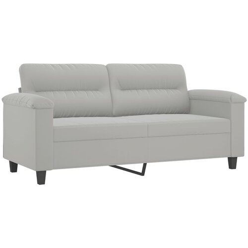  3-dijelni set sofa s jastucima svjetlosivi od mikrovlakana Siva Slike