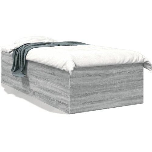 Maison Chic Posteljni okvir - Enojna postelja - Postelja za odrasle siva sonoma 75x190 cm inženirski les-J15272, (21767863) Slike